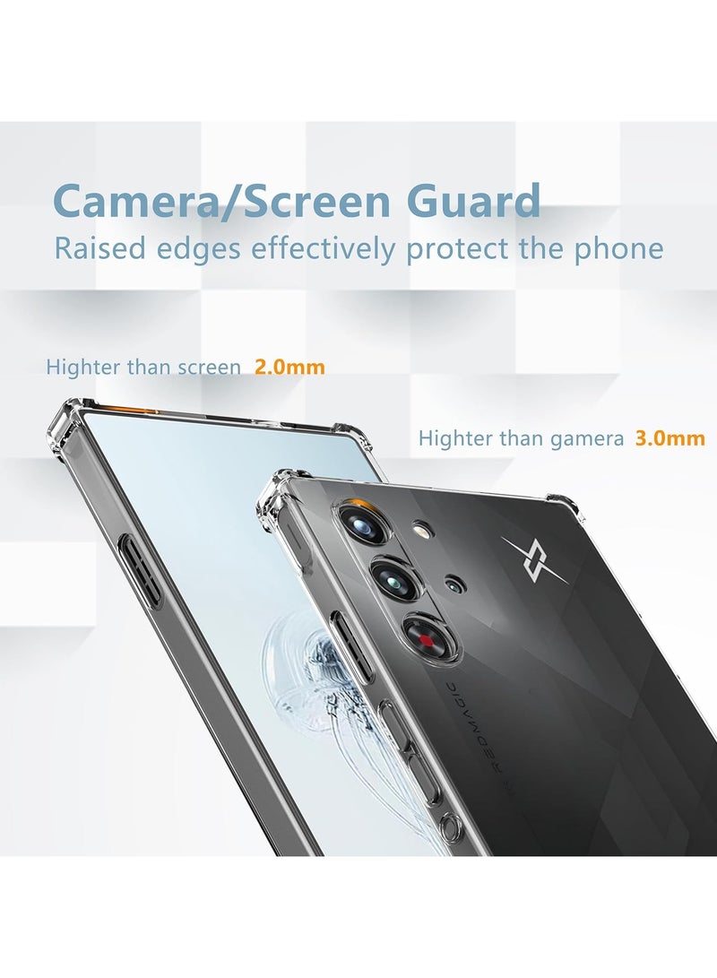 Case for Red Magic 10 Pro, Crystal Clear TPU Bumper Shockproof Phone Cover for Nubia Red Magic 10 Pro, Transparent - Image 3