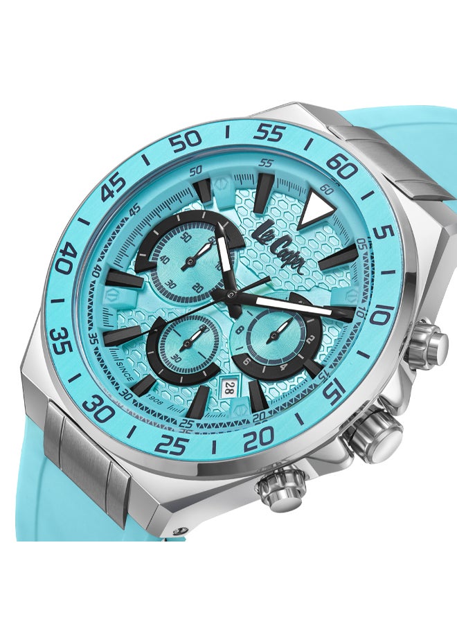 Lee Cooper Men's Multi Function Display Watch With Dark Blue Silicone Strap - LC08003.099  - Image 1
