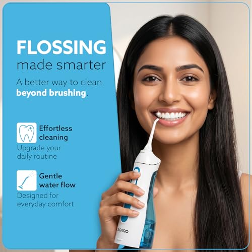 AGARO Royal Dental Flosser for teeth, 2 Nozzles, Portable, Cordless & Rechargeable,4 Cleaning Modes,IPX7 Waterproof with 200ml Watertank, Flossing at Home & Travel,Oral Flosser,Oral Irrigator - Image 2