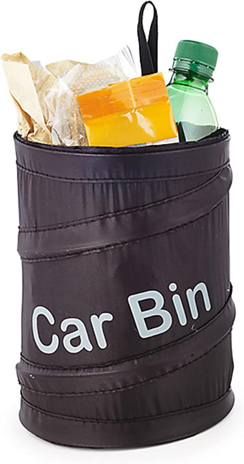 PLASTIFIC Universal Portable Car Trash Bin - Water Resistant, Collapsible, Leak Proof, Foldable - Black - Image 4