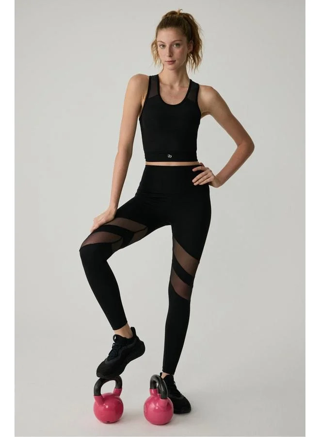 Urban Beat  LISSA Women's Black Tank Top with Tulle Details. for Women | Best Price UAE
