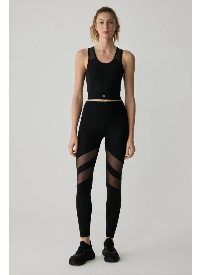 Urban Beat  LISSA Women's Black Tank Top with Tulle Details. for Women | Best Price UAE