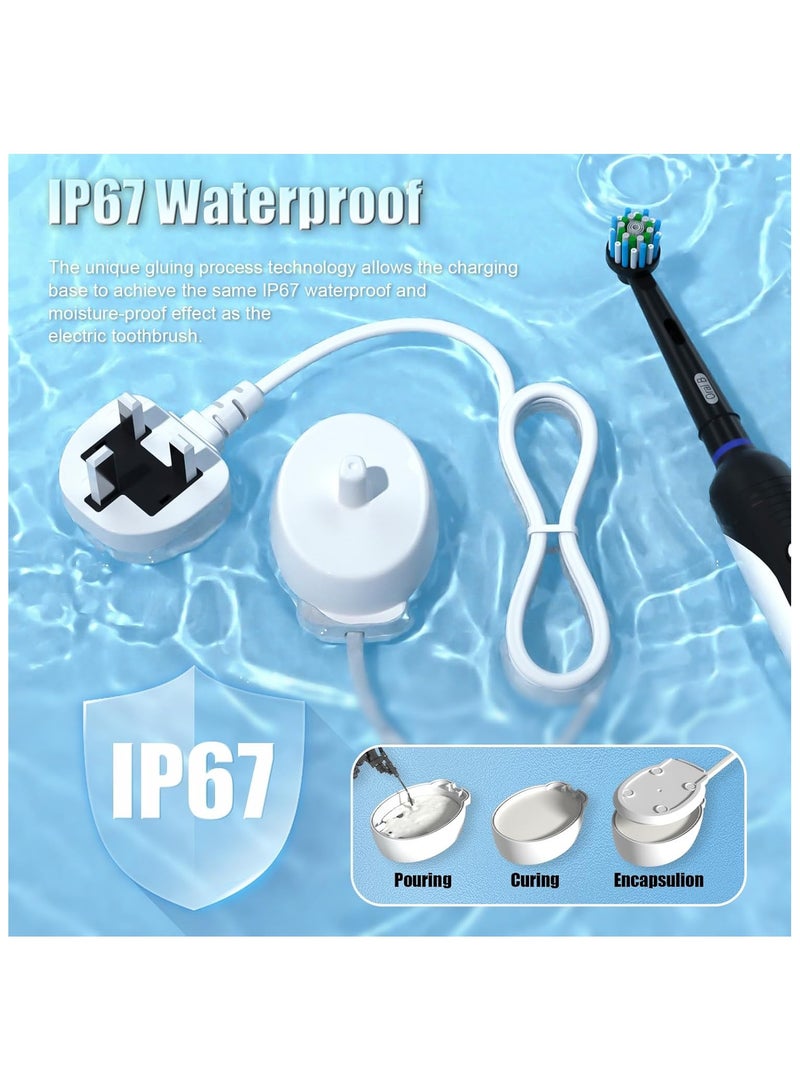 Beauenty For Oral B Electric Toothbrush Charger Type 3757 Chargers for Oral B Pro 1 650 Pro 2 2500 Pro 3 3500 Smart 4 6 iO 4 5 6 Kids Vitality Genius X 8000 Toothbrushes Charging Adapter UK Plug - Image 4