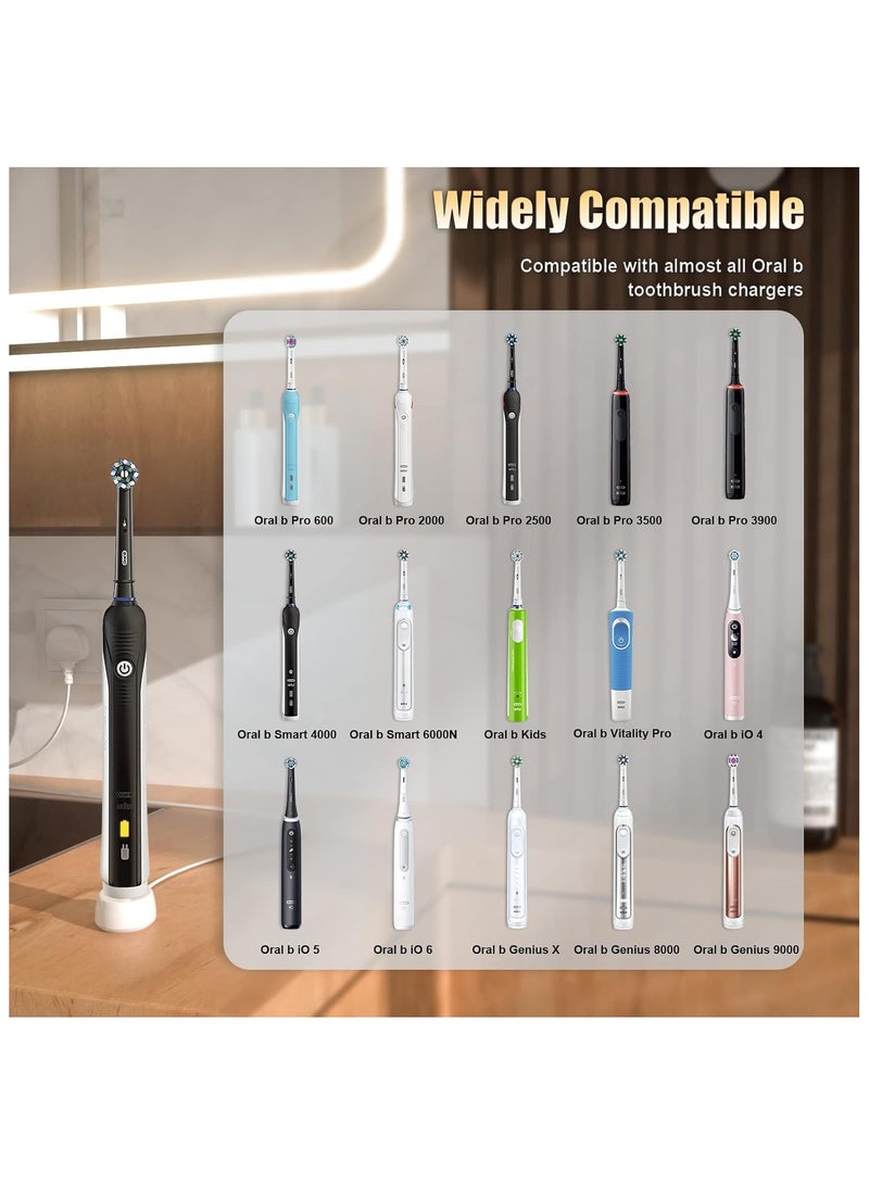 Beauenty For Oral B Electric Toothbrush Charger Type 3757 Chargers for Oral B Pro 1 650 Pro 2 2500 Pro 3 3500 Smart 4 6 iO 4 5 6 Kids Vitality Genius X 8000 Toothbrushes Charging Adapter UK Plug - Image 2