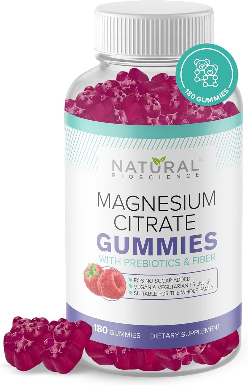 Natural BioScience Sugar Free Magnesium Gummies  Calming AntiStress Gummies Magnesium Supplement to Support Stress Relief Sleep Heart Health Nerves Muscles and Bones Kids Adults Vegan High Absorption NonGMO - Image 1