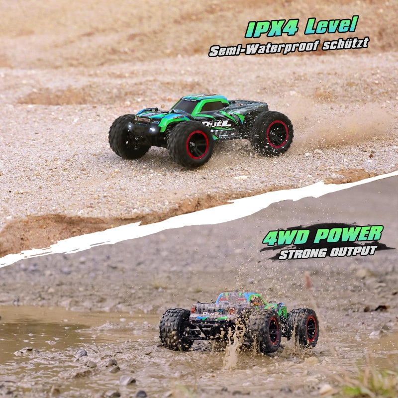 HAIBOXING 1:14 Scale RC Cars, 42km/h High-Speed 4WD Off-Road Waterproof RTR Hobby RC Truck with 2.4 GHz Remote Control for Adults & Boys, Electric Vehicle 2 Rechargeable Batteries, 2 Shells HBX2105 - Image 2