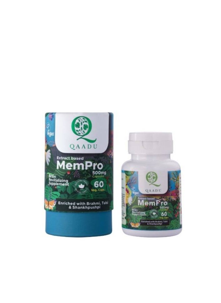 QAADU Qaadu Mempro Brain Revitalising Supplement Extract Based 60 Capsules 