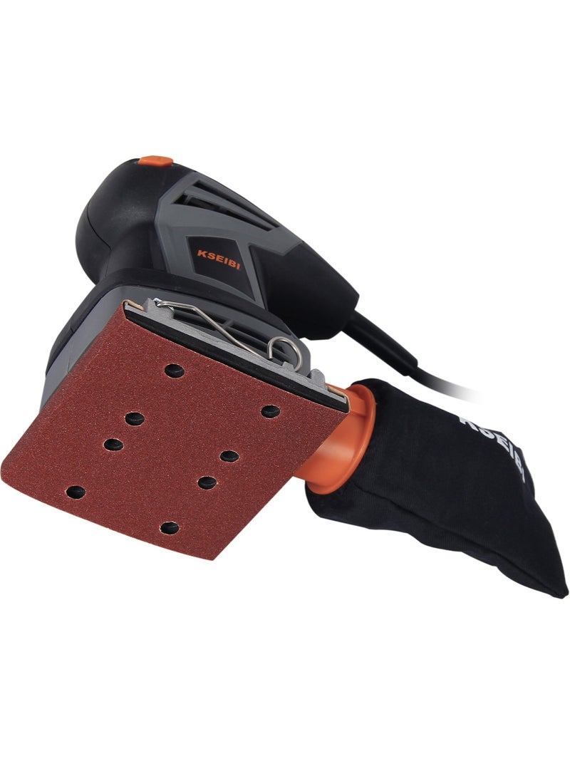 KSEIBI Sheet Sander 1/4 Inch, Electric Palm Sander 260W with 3 Sanding Sheets, Sanding Movements 13000 Per Min, Hand Sander for Polishing Wood, Sanding and Smoothing Various Surfaces for Doors or Closets.  - Image 3