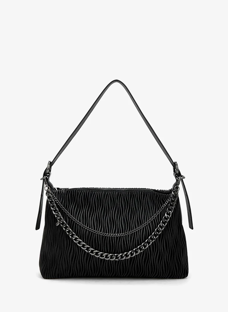 Textured Shoulder Bag With Adjustable Strap