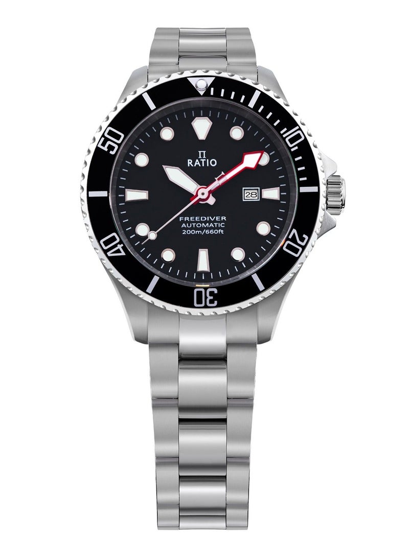 Ratio FreeDiver Black Dial Automatic Diver's 200M Women's Watch RTFL831 - Image 1