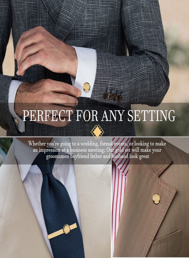 HAWSON 2 Inch Tie Clips with Cufflinks and Tie Pin for Men(A-Z), Tie Tack Lapel Pins for Men’s Suit, Tuxedo, Accessories for Necktie, Shirts - Image 3