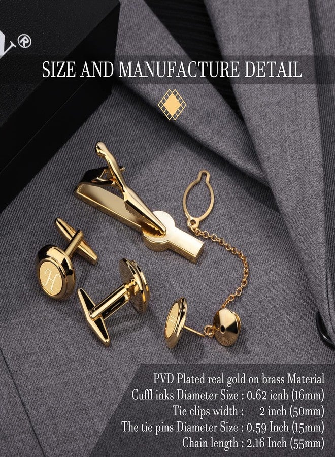HAWSON 2 Inch Tie Clips with Cufflinks and Tie Pin for Men(A-Z), Tie Tack Lapel Pins for Men’s Suit, Tuxedo, Accessories for Necktie, Shirts - Image 5