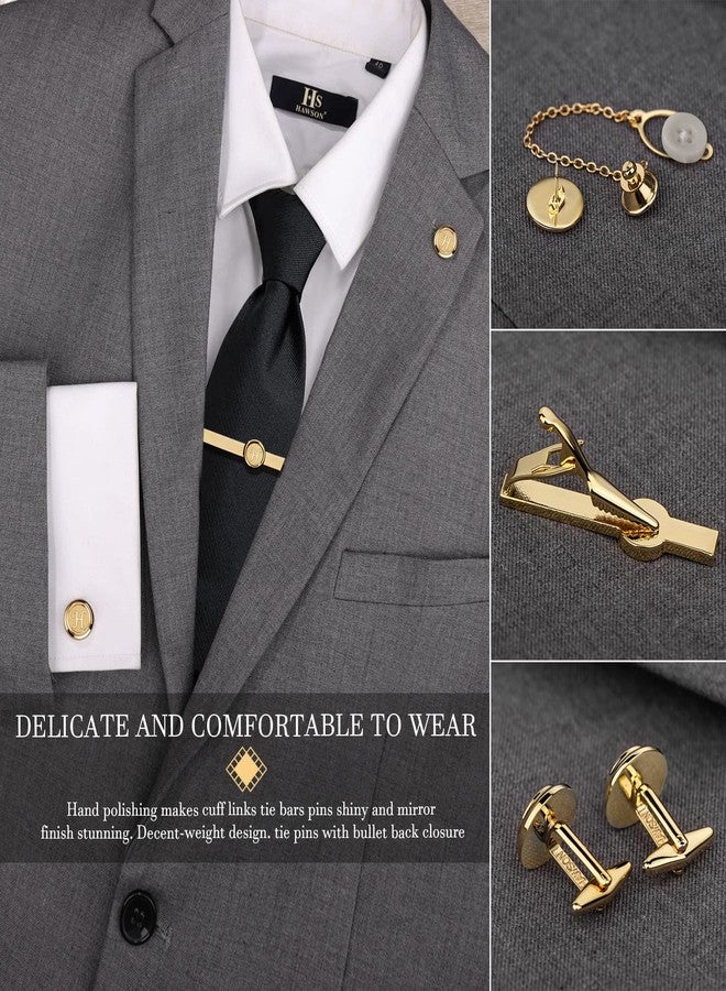 HAWSON 2 Inch Tie Clips with Cufflinks and Tie Pin for Men(A-Z), Tie Tack Lapel Pins for Men’s Suit, Tuxedo, Accessories for Necktie, Shirts - Image 4