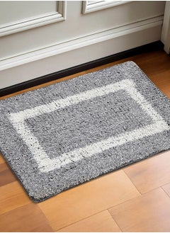 Status Contract Microfiber Bath Door Mat Anti slip Backing For Bathrom /Door /Office Entrance Water Absorbent-Grey, 38 X 58 Cm  - Image 1