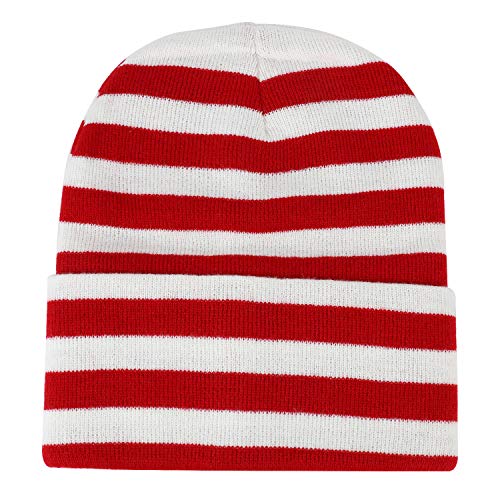 Armycrew Red White Stripe Long Cuff Beanie - 2PK - Image 5