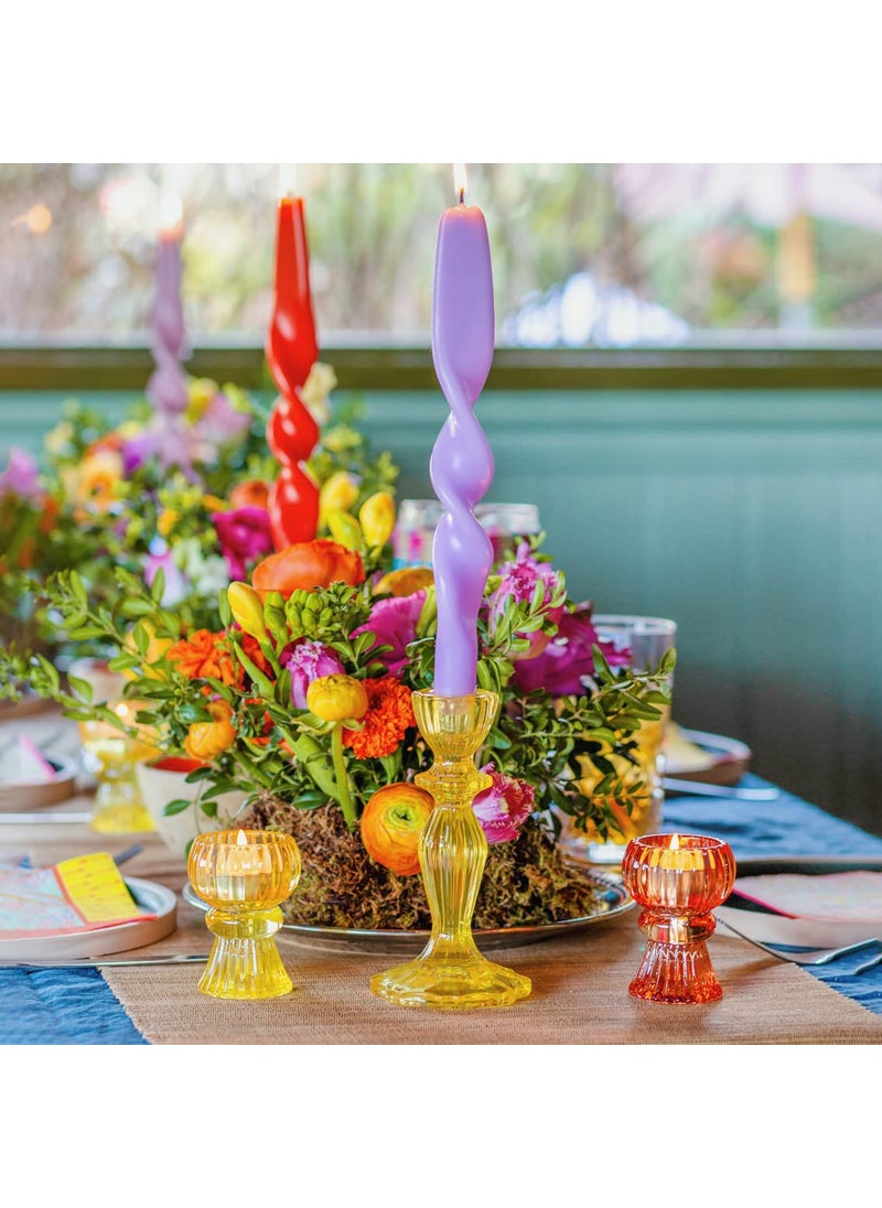 Talking Tables Talking Tables Small Orange Glass Candle Holder for Candlesticks or Tea Lights | Decorative Table Decorations Indoor Outdoor Dining  Halloween Party Decorations  Home Decor  Boho-ORG-SMLCNDLHOLD  - Image 5