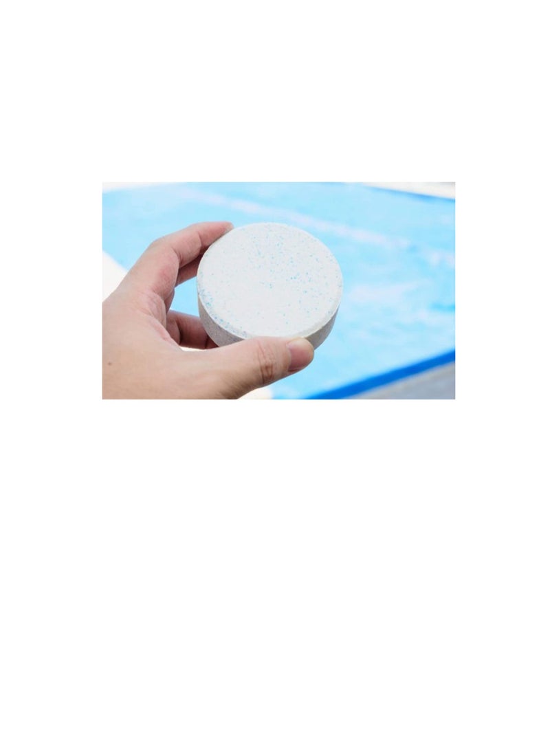 Slow dissolving Chlorine Tablets 1KG Pool and Spa Water Bacteria Algae Disinfection Treatment with Sunlight UV Protection TCCA 3" 200g x 5 pcs - Image 1