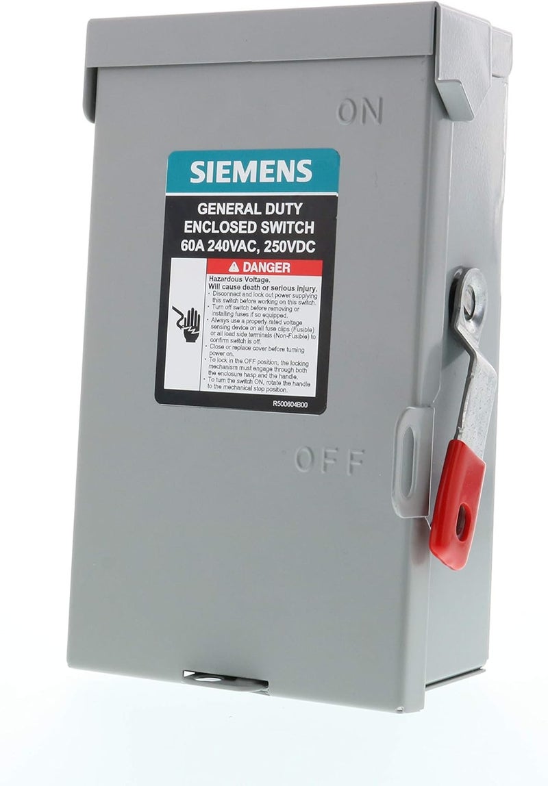 SIEMENS SIEMENS 2P 60A 240V General Duty Safety Switch Indoor NonFusible  - Image 1