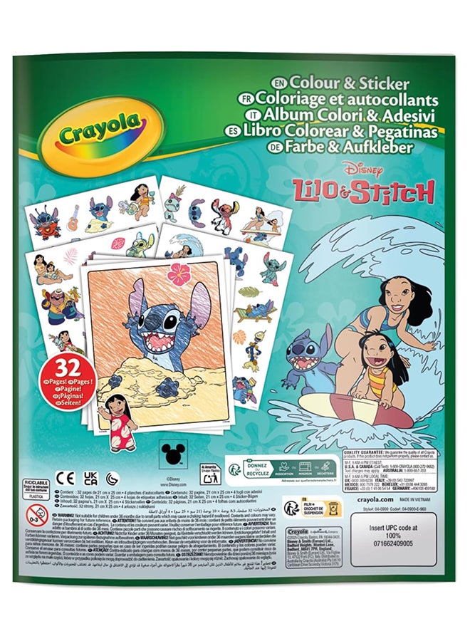 Crayola كتاب تلوين ملصقات ليلو وستيتش - 32 صفحة نشاط ممتعة مع 4 أوراق ملصقات | مجموعة تلوين ونشاط للأطفال | هدية إبداعية للأطفال من عمر 3 سنوات فما فوق - Image 3