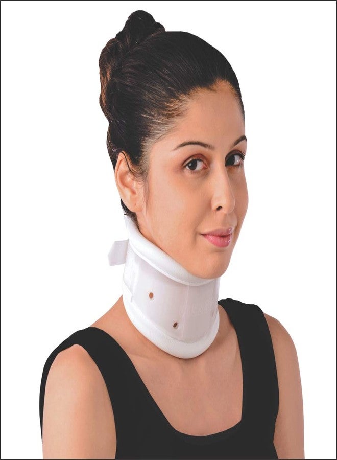 Vissco Firm Cervical Collar with Adjustable Height- Neck Brace for Pain Relief and Spondylitis, Rigid Neck Support for Immobilization for Men and Women- Small - Image 1