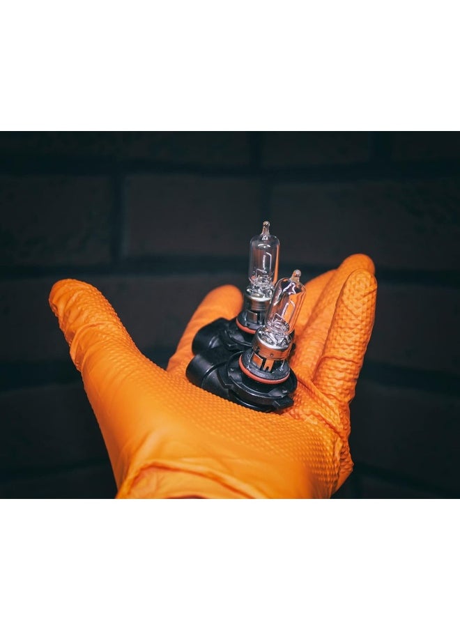 Inspire - - Heavy Duty Orange Nitrile Disposable Gloves | 8 mil Diamond Textured Grip | Industrial Food Mechanic - Image 1