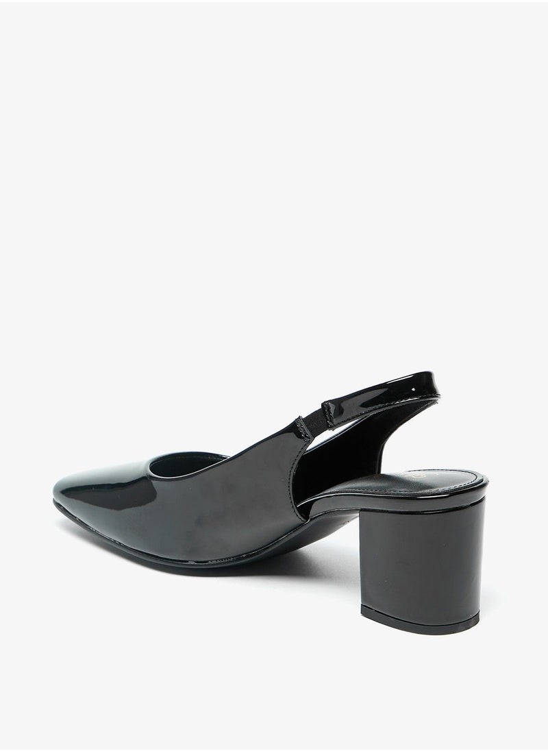 Flora Bella - Square Toe Sling Back Slip On Shoes with Block Heels - Image 1