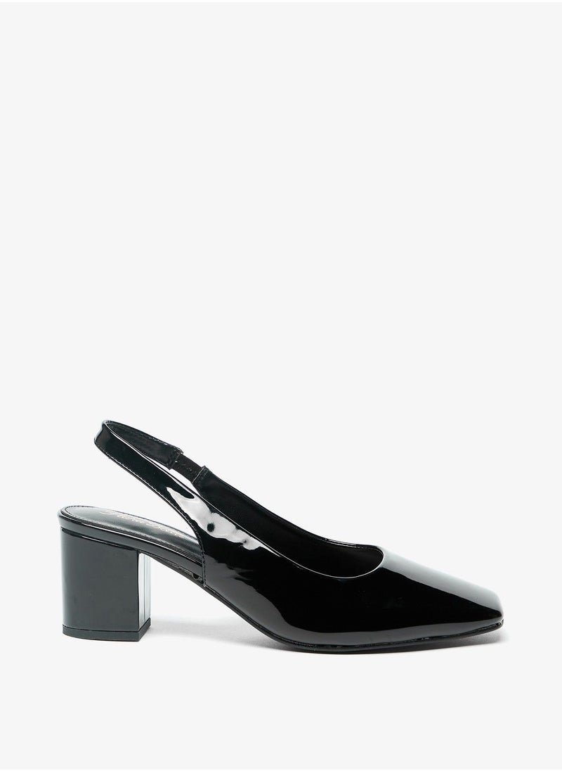 Flora Bella - Square Toe Sling Back Slip On Shoes with Block Heels - Image 1