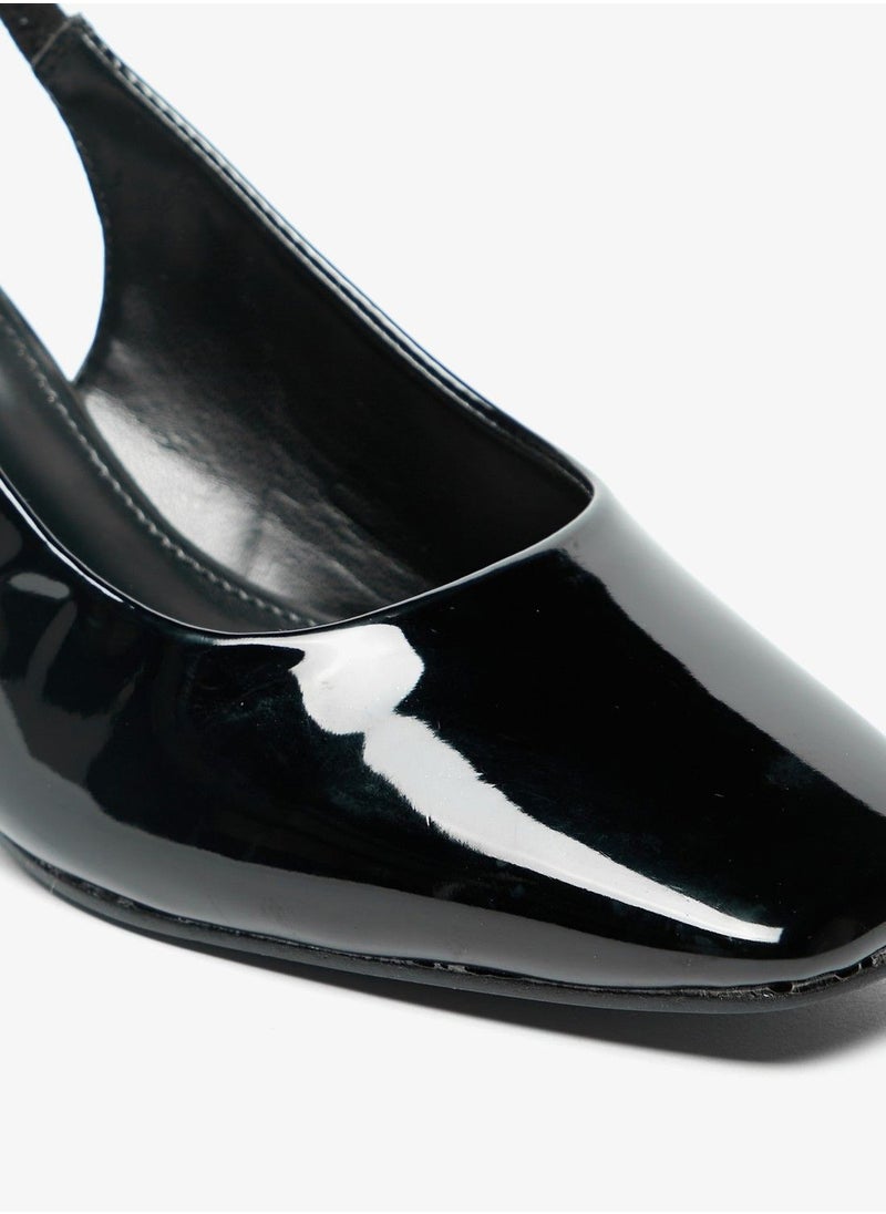 Flora Bella - Square Toe Sling Back Slip On Shoes with Block Heels - Image 1