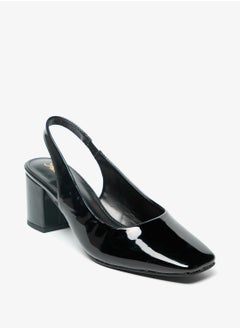Square Toe Sling Back Slip On Shoes with Block Heels