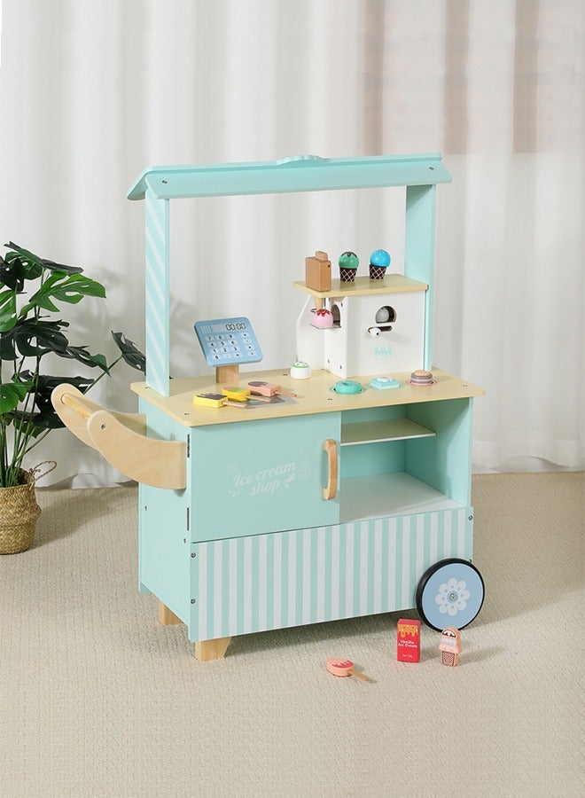 جساي تويز متجر آيس كريم متنقل أزرق وأخضر طازج يشعر بأنه لعب عمل مثير - Image 1