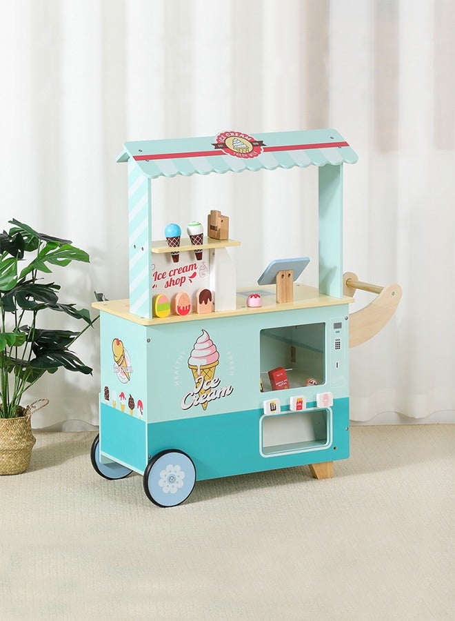 جساي تويز متجر آيس كريم متنقل أزرق وأخضر طازج يشعر بأنه لعب عمل مثير - Image 2