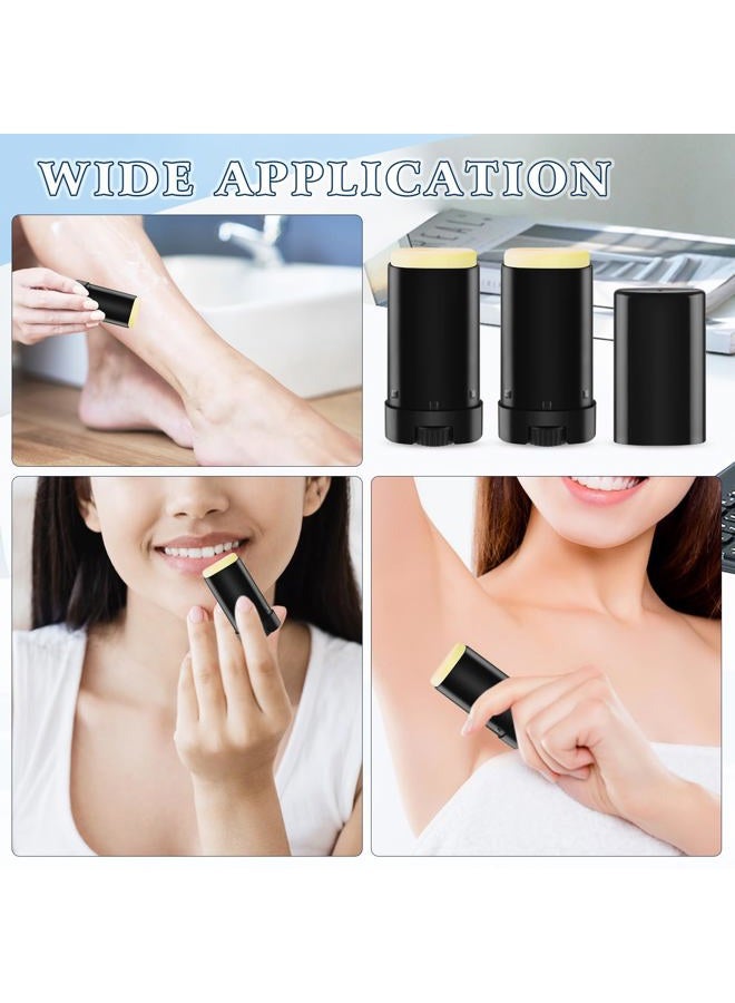 Mirrline 40 Pcs 15g Oval Lipstick Tubes Plastic Empty Deodorant Containers Refillable Lip Balm Bottles for DIY Deodorant Chapstick - Black - Image 5