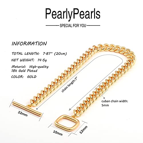 SOFYBJA 18K Gold Cuban Link Chain Bracelets for Women Statement Dainty Chunky Curb Bracelet Personalized for Women - Image 3