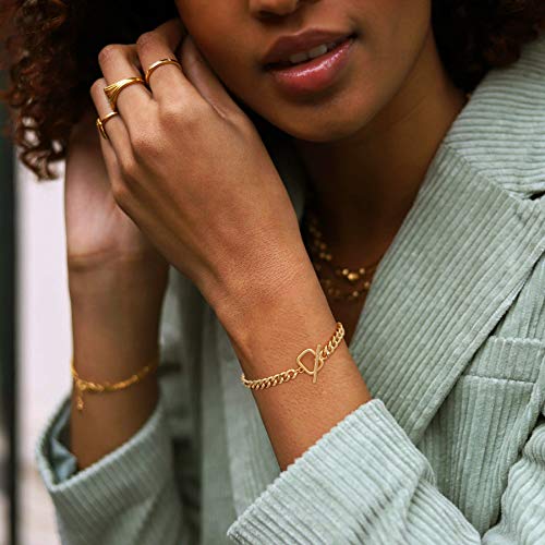 SOFYBJA 18K Gold Cuban Link Chain Bracelets for Women Statement Dainty Chunky Curb Bracelet Personalized for Women - Image 5