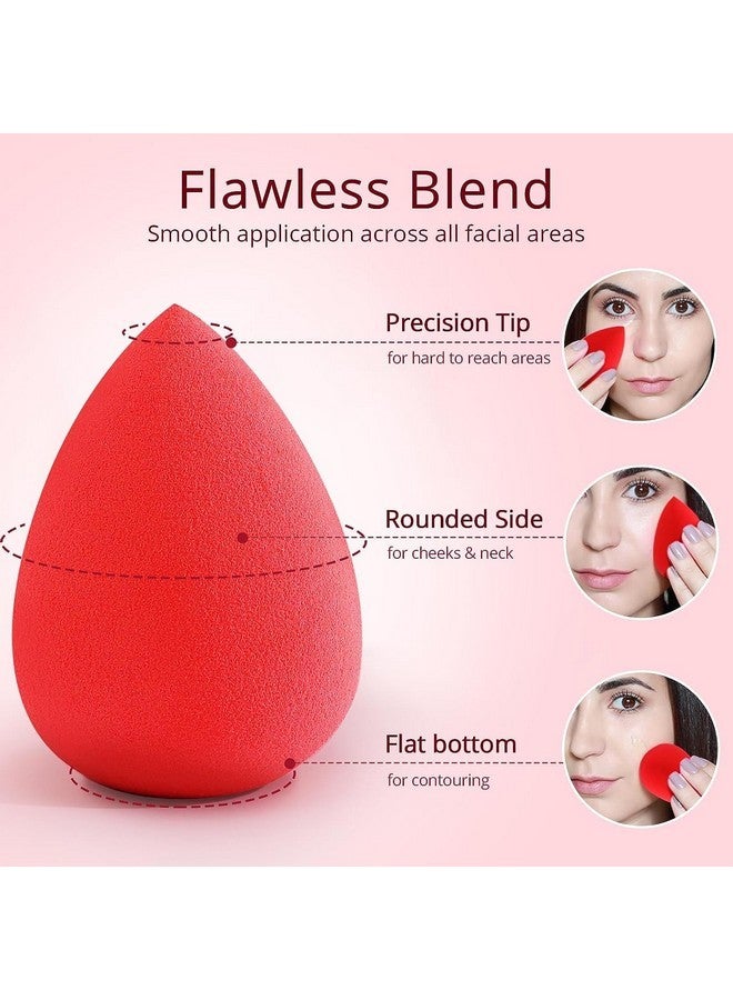 SUAKE Professional Beauty Blender Sponges For Face Makeup | Beauty Blender Face Sponge Puff For All Skin Types - Soft, Latex-Free, Reusable (Single Colour Pack Of 2) - Image 2