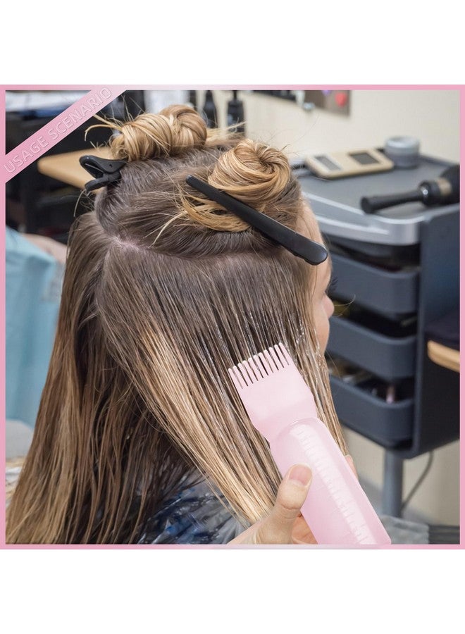 BLAAROOM BLAAROOM Root Comb Applicator Bottle 6 Ounce, 2 Pack Hair Oil Applicator Bottle, Hair Dye Bottle Applicator Tools with Hair Oil Dispenser Root Comb Brush for Hair Oiling Applicator - Pink - Image 5