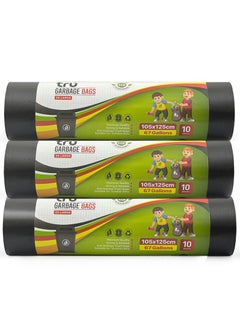 Tru Garbage Bags Compact Roll Black 105x125cm 67Gallon (10pc x 3Rolls ) 30bags  - Image 1