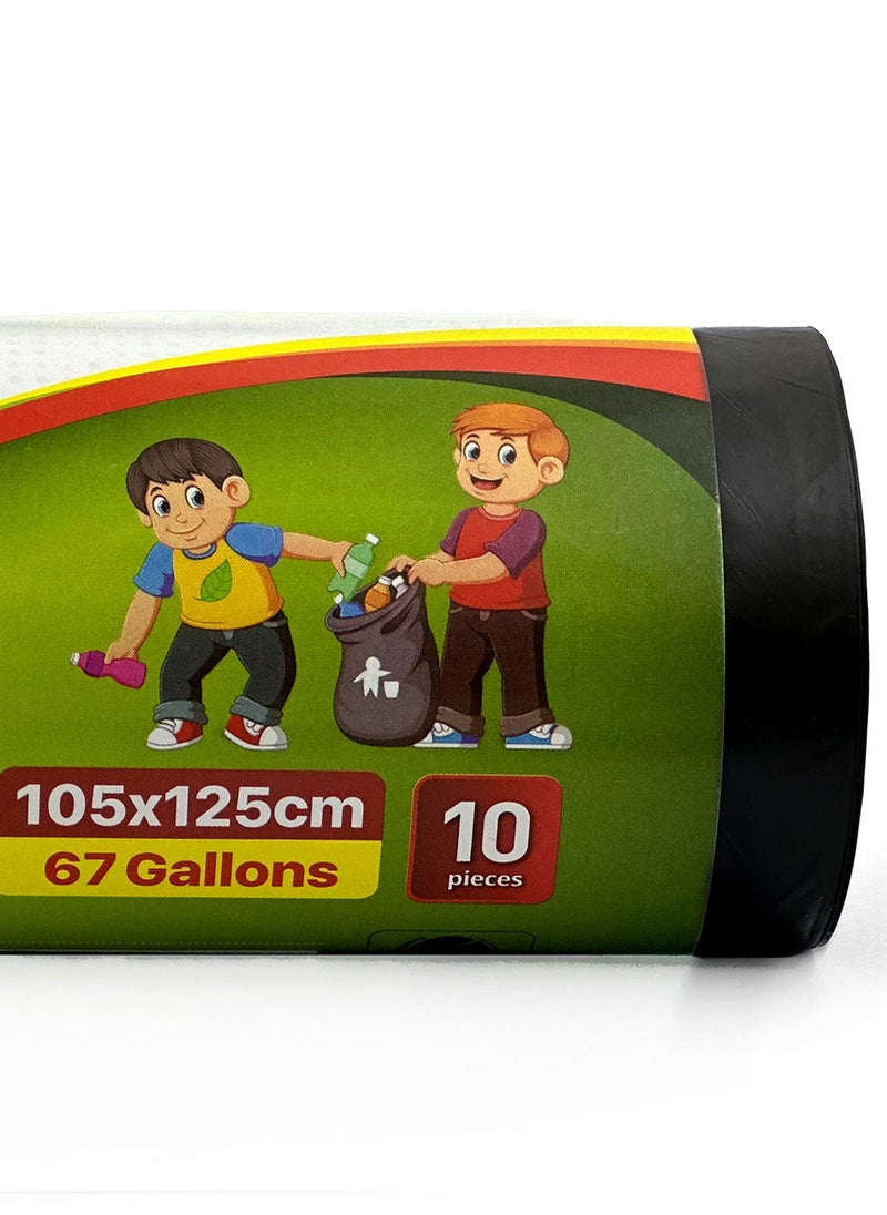Tru - Garbage Bags Compact Roll Black 105x125cm 67Gallon (10pc x 3Rolls ) 30bags - Image 1