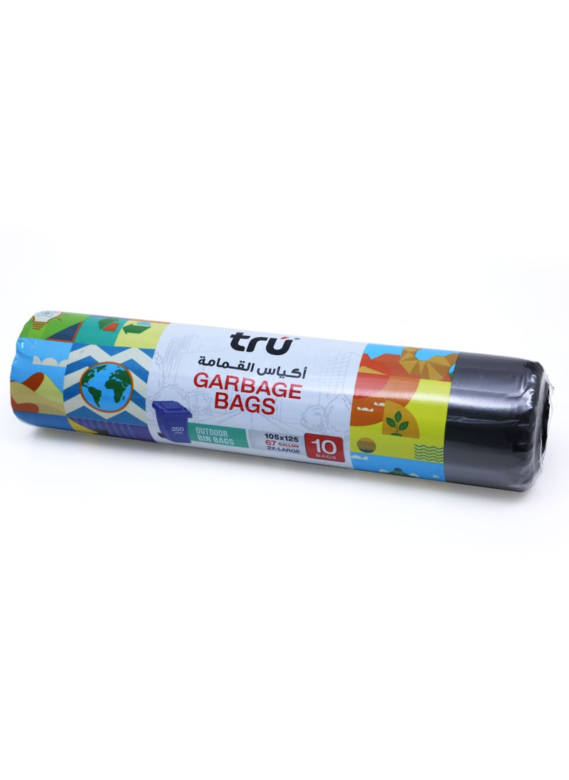 Tru - Garbage Bags Compact Roll Black 105x125cm 67Gallon (10pc x 3Rolls ) 30bags - Image 1