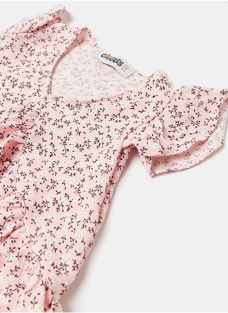 giggles - BLOUSE POWDER PINK Printed Kids Girls - Image 1