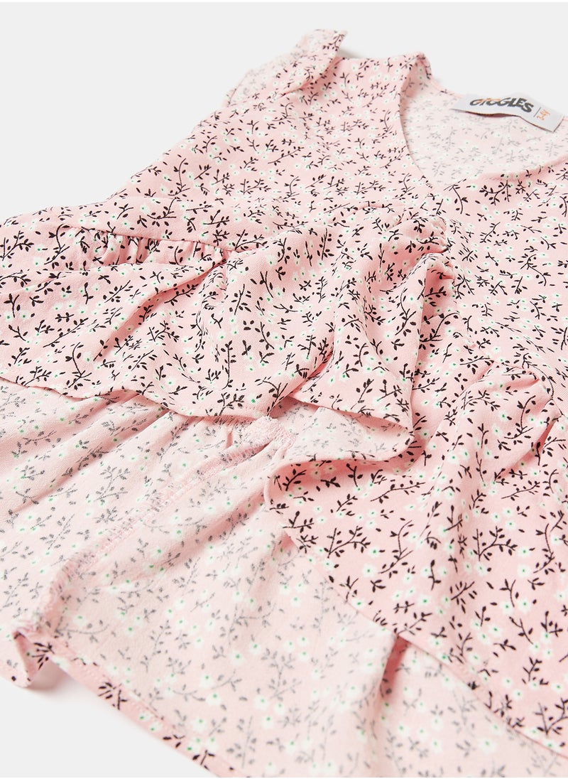 giggles - BLOUSE POWDER PINK Printed Kids Girls - Image 1