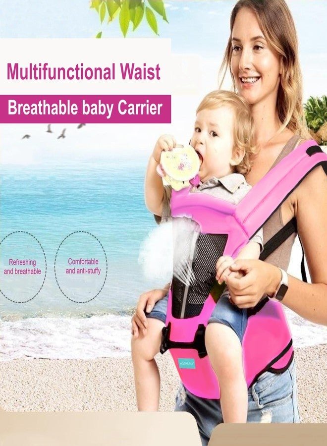 motherly Toddler 6-In-1 Baby Carrier Bag For 6 To 36 Months-Kangaroo Style With Hip Seat For Comfort Carrying (Style2-2 In 1- Pink) - Image 5