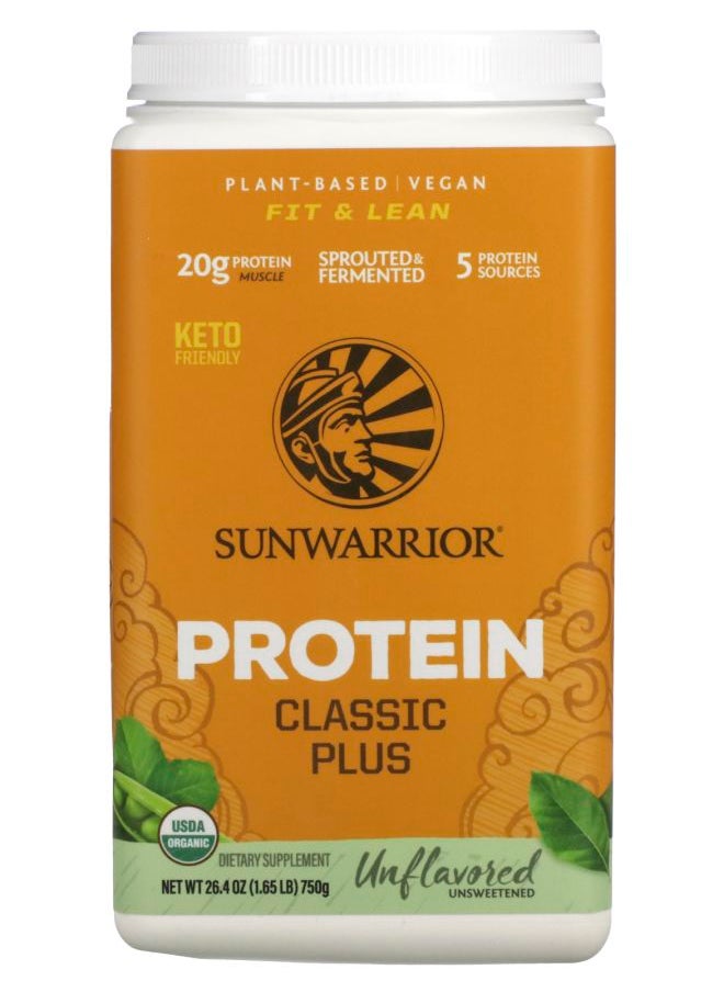 Sunwarrior Classic Plus Protein Unflavored 1.65 lb (750 g) 