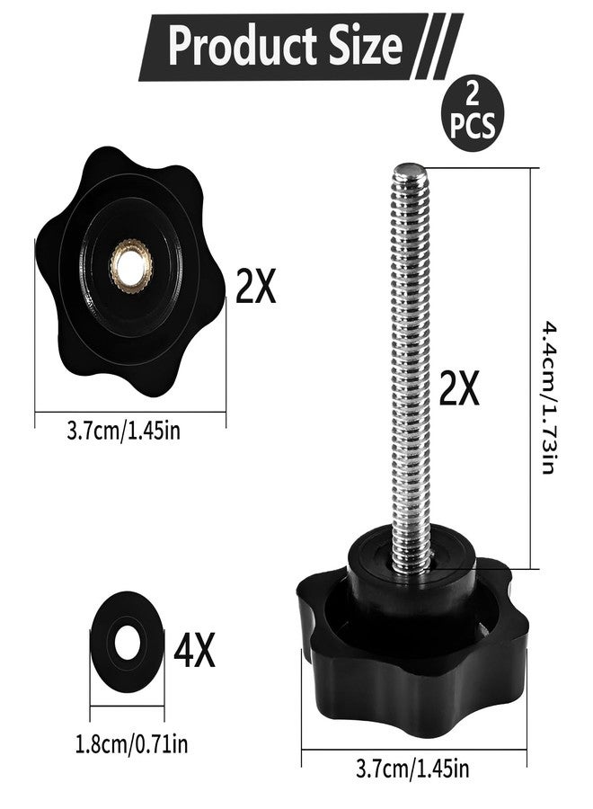 Rawsomes Replacement Arm Adjustment Knobs for Rollator Walker Replacement Parts, 2 Sets Adjustable Height Arm Track T Track Bolts Compatible with Vive Mobility - Image 4