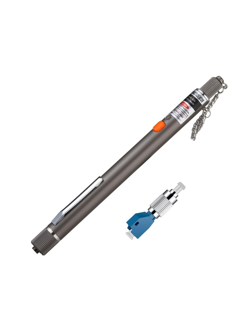 1pc 10MW 10KM Visual Fault Locator Fiber Optic VFL Fiber Optic Cable Tester with 1pc Singlemode 9/125um FC Male to LC Female Adapter - Image 1