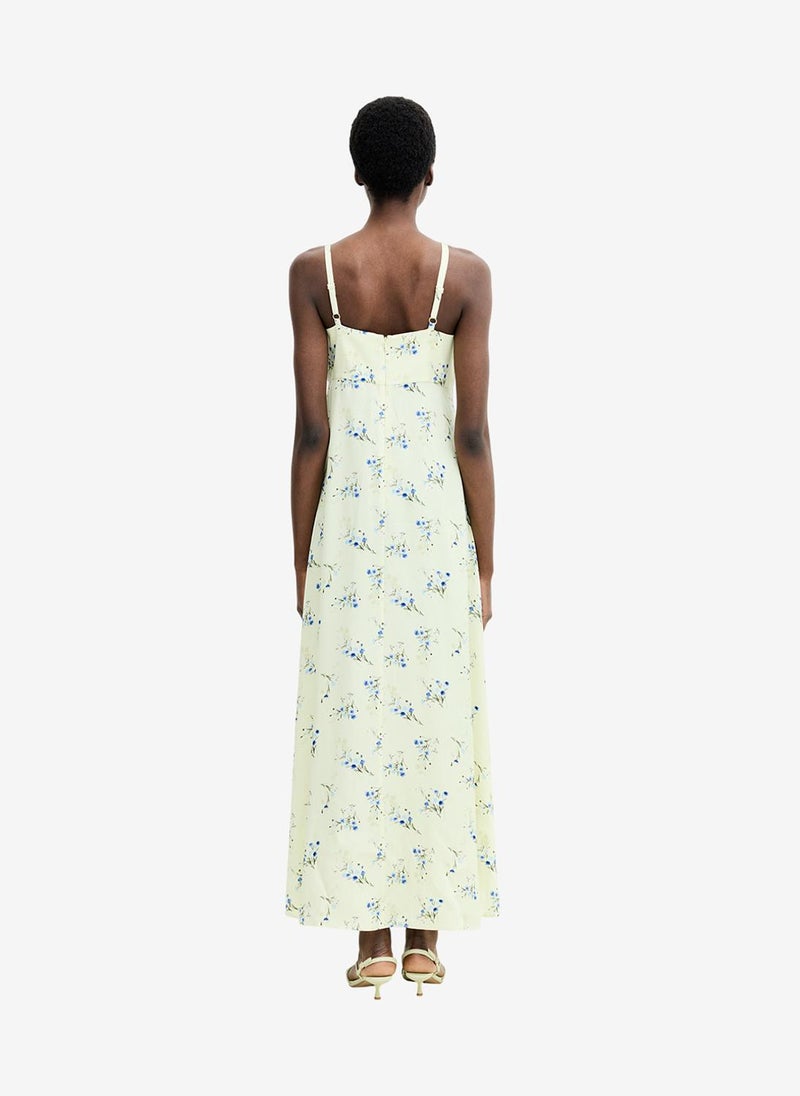 French Connection Women's Cucumber Crush Ennis Satin Harper Maxi Dress - Image 4
