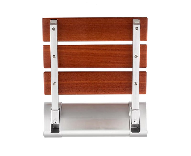 BATH GURU Wall Mounted Bath Shower Chair Seat for Bathrrom Foldable Shower Seat Bench with 130 Kg. Load Capacity Wooden Texture (Wooden & Aluminium) Pack of 1 - Image 2