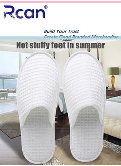 Rcan 5 Pairs Disposable Adult Guests Slippers, Closed Toe Bulk for Shoeless Home Multicolor Cotton Slipper for Indoor Hotel SPA Travel  - Image 2
