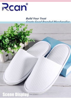 Rcan 5 Pairs Disposable Adult Guests Slippers, Closed Toe Bulk for Shoeless Home Multicolor Cotton Slipper for Indoor Hotel SPA Travel  - Image 5
