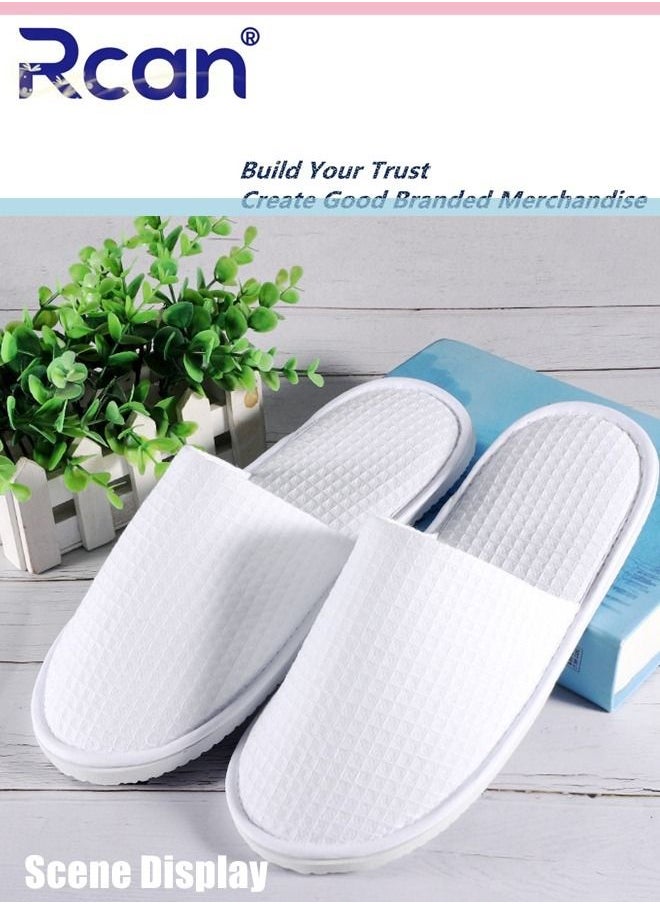 Rcan 5 Pairs Disposable Adult Guests Slippers, Closed Toe Bulk for Shoeless Home Multicolor Cotton Slipper for Indoor Hotel SPA Travel  - Image 5